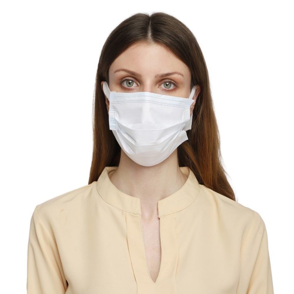 SAAVI URGICALS 3 Layer Melt Blown Surgical Face Mask with Super Sonic Soft Ear Loop, BFE & PFE >99%, ISO 9001:2015 Certified, Breathing Capacity >99% (Blue)