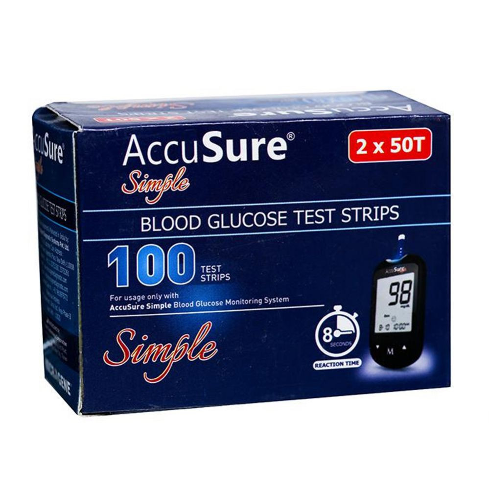 Accusure Simple Blood Glucose Test Strips