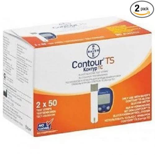 Contour Ts Blood Glucose Test Strips (Multicolor) - Pack of 50 Strips