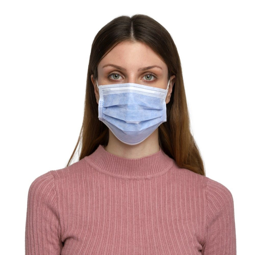 SAAVI URGICALS™ 4 Ply Surgical Face Mask with Melt Blown Layer, BFE & PFE> 99%, ISO, CE, FDA Certified, SITRA Approved Disposable Surgical Masks with Adjustable Nose Pin (Denim Blue)