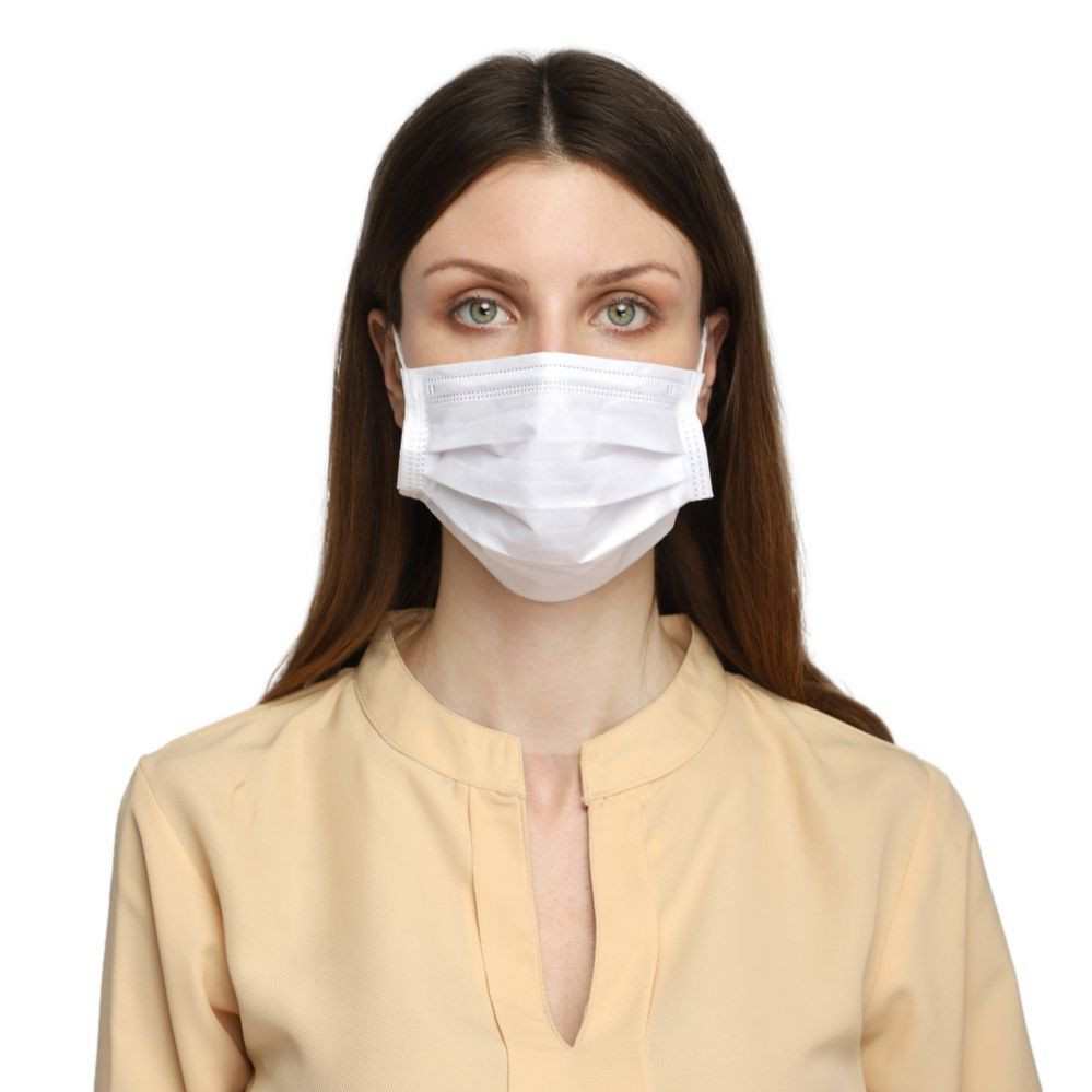 SAAVI URGICALS™ 4 Ply Surgical Face Mask with Melt Blown Layer, BFE & PFE> 99%, ISO, CE, FDA Certified, SITRA Approved Disposable Surgical Masks with Adjustable Nose Pin (Snowy White)